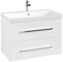 Villeroy & Boch Avento 800mm 2 Drawer Vanity Unit with Chrome Handles - Brilliant White