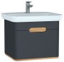 Vitra Sento 650mm Vanity Unit with 1 Drawer & Basin - Anthracite