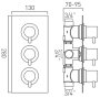 Vado Celsius 2 Outlet 3 Handle Thermostatic Shower Valve