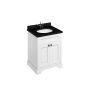 Burlington 650mm Vanity Unit with Two Doors & Basin - Matt White