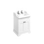 Burlington 650mm Vanity Unit with Two Doors & Basin - Matt White