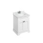 Burlington 650mm Vanity Unit with Two Doors & Basin - Matt White