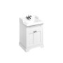 Burlington 650mm Vanity Unit with Two Doors & Basin - Matt White