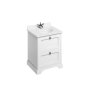 Burlington 650mm Vanity Unit with Two Drawers & Basin - Matt White