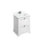 Burlington 650mm Vanity Unit with Two Drawers & Basin - Matt White