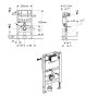 Geberit Duofix 82cm WC Frame with Kappa 15cm Cistern