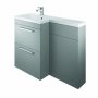 The White Space Scene L shape Basin Unit with 2 Drawers -