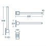 Armitage Shanks Contour 21 800mm Hinged Support Grab Rail - Chrome