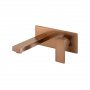 Vado Individual Notion Wall Mounted Single Lever Basin Mixer with Rectangular Backplate - Brushed Bronze