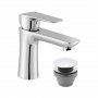 Vado Axces Vala Mono Basin Mixer + Push Basin Waste