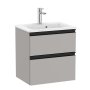 Roca The Gap Compact Matt Grey 500mm 2 Drawer Vanity Unit with Basin