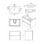 RAK Resort 650mm Double Draw Basin Unit - Matt Grey