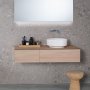 Geberit VariForm 1350mm Two Drawer Cabinet for Lay-On Basin - Oak