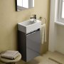 Ideal Standard Eurovit+ 35cm Guest Basin Unit with 1 Door - Mid Grey