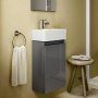 Ideal Standard Eurovit+ 35cm Guest Basin Unit with 1 Door - Mid Grey