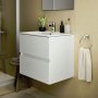 Ideal Standard Eurovit+ 60cm Wall Mounted Vanity Unit with 2 Drawers - Gloss White