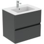 Ideal Standard Eurovit+ 60cm Wall Mounted Vanity Unit with 2 Drawers - Mid Grey