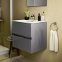 Ideal Standard Eurovit+ 60cm Wall Mounted Vanity Unit with 2 Drawers - Mid Grey