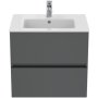 Ideal Standard Eurovit+ 60cm Wall Mounted Vanity Unit with 2 Drawers - Mid Grey