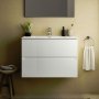 Ideal Standard Eurovit+ 70cm Wall Mounted Vanity Unit with 2 Drawers - Gloss White