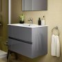 Ideal Standard Eurovit+ 80cm Wall Mounted Vanity Unit with 2 Drawers - Mid Grey