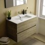 Ideal Standard Eurovit+ 80cm Wall Mounted Vanity Unit with 2 Drawers - Natural Oak