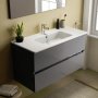 Ideal Standard Eurovit+ 100cm Wall Mounted Vanity Unit with 2 Drawers - Mid Grey