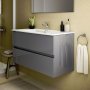 Ideal Standard Eurovit+ 100cm Wall Mounted Vanity Unit with 2 Drawers - Mid Grey