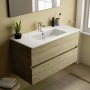 Ideal Standard Eurovit+ 100cm Wall Mounted Vanity Unit with 2 Drawers - Natural Oak