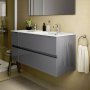 Ideal Standard Eurovit+ 120cm Wall Mounted Vanity Unit with 2 Drawers - Mid Grey