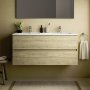 Ideal Standard Eurovit+ 120cm Wall Mounted Vanity Unit with 2 Drawers - Natural Oak