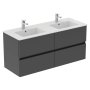 Ideal Standard Eurovit+ 120cm Wall Mounted Vanity Unit with 4 Drawers - Mid Grey