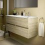 Ideal Standard Eurovit+ 120cm Wall Mounted Vanity Unit with 4 Drawers - Natural Oak