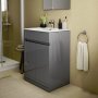 Ideal Standard Eurovit+ 60cm Floor Standing Vanity Unit with 2 Doors - Mid Grey