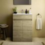 Ideal Standard Eurovit+ 60cm Floor Standing Vanity Unit with 2 Doors - Natural Oak