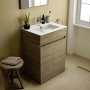 Ideal Standard Eurovit+ 60cm Floor Standing Vanity Unit with 2 Doors - Natural Oak