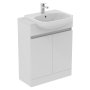 Ideal Standard Eurovit+ 65cm Semi Countertop Basin Unit with 2 Doors - Gloss White