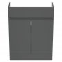 Ideal Standard Eurovit+ 65cm Semi Countertop Basin Unit with 2 Doors - Mid Grey