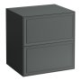 Laufen The New Classic 600mm Drawer Element for Basin (without cutout) with Two Drawers - Traffic Grey