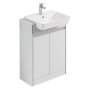 Ideal Standard Connect Air 600mm Floor Standing Semi Countertop Basin Unit (Gloss White with Matt White Interior)