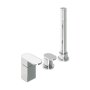 Abacus Ki Deck Mounted Bath Shower 3 Tap Hole - Chrome