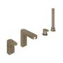 Abacus Ki Deck Mounted Bath Shower 4 Tap Hole - Brushed Nickel