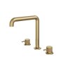 Abacus Iso Pro Deck Mounted 3 Tap Hole Basin Mixer - Brushed Brass