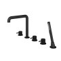 Abacus Iso Pro Deck Mounted 5 Tap Hole Bath-Shower Mixer - Matt Black