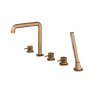 Abacus Iso Pro Deck Mounted 5 Tap Hole Bath-Shower Mixer - Brushed Bronze