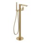 Abacus Edge Freestanding Bath-Shower Mixer - Brushed Brass