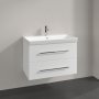 Villeroy & Boch Avento 800mm 2 Drawer Vanity Unit with Chrome Handles - Brilliant White