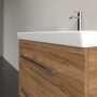 Villeroy & Boch Avento 800mm 2 Drawer Vanity Unit with Chrome Handles - Oak Kansas