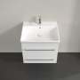 Villeroy & Boch Avento 600mm 2 Drawer Vanity Unit with Chrome Handles - Brilliant White