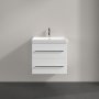 Villeroy & Boch Avento 600mm 2 Drawer Vanity Unit with Chrome Handles - Brilliant White